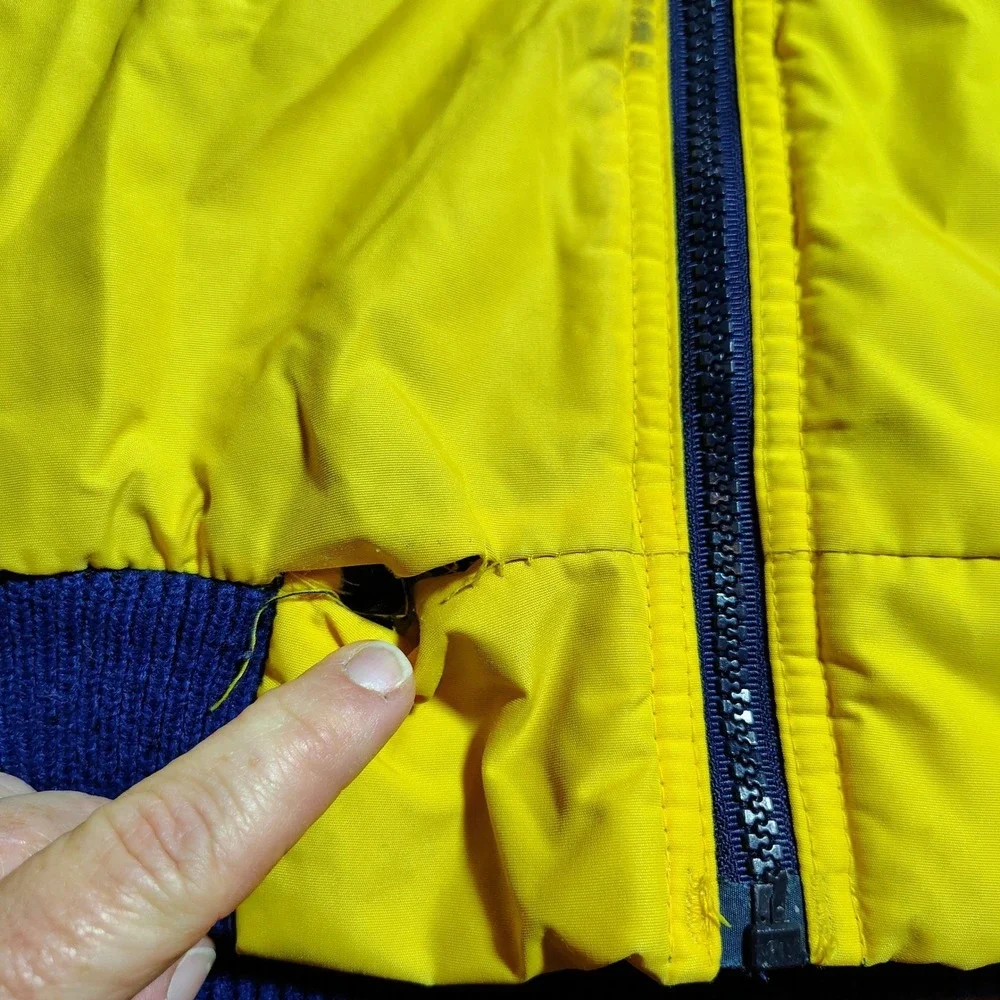 OshKosh B'Gosh Kids Yellow Blue Fleece‎ Lined Zip Up Jacket Coat L